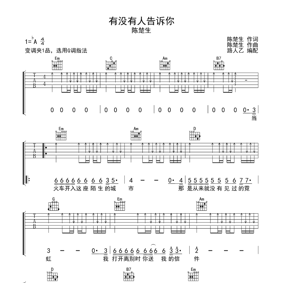 有没有人能告诉你吉他谱