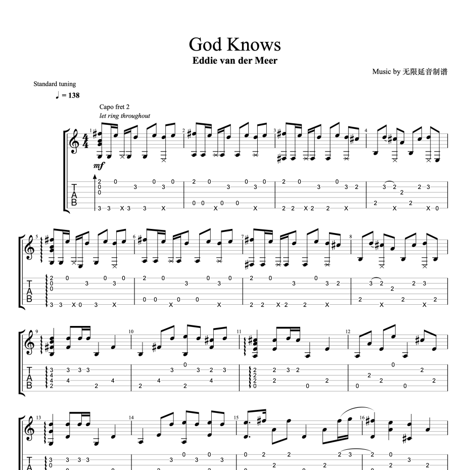 God Knows吉他谱