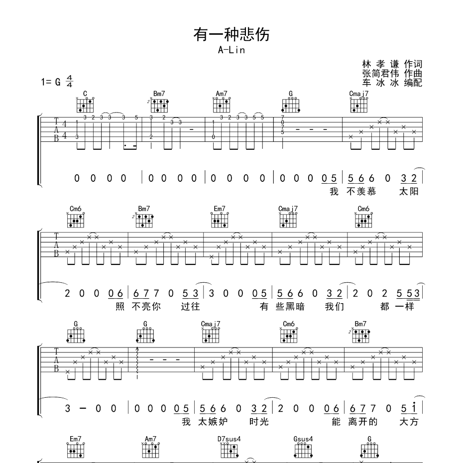 有一种悲伤吉他谱