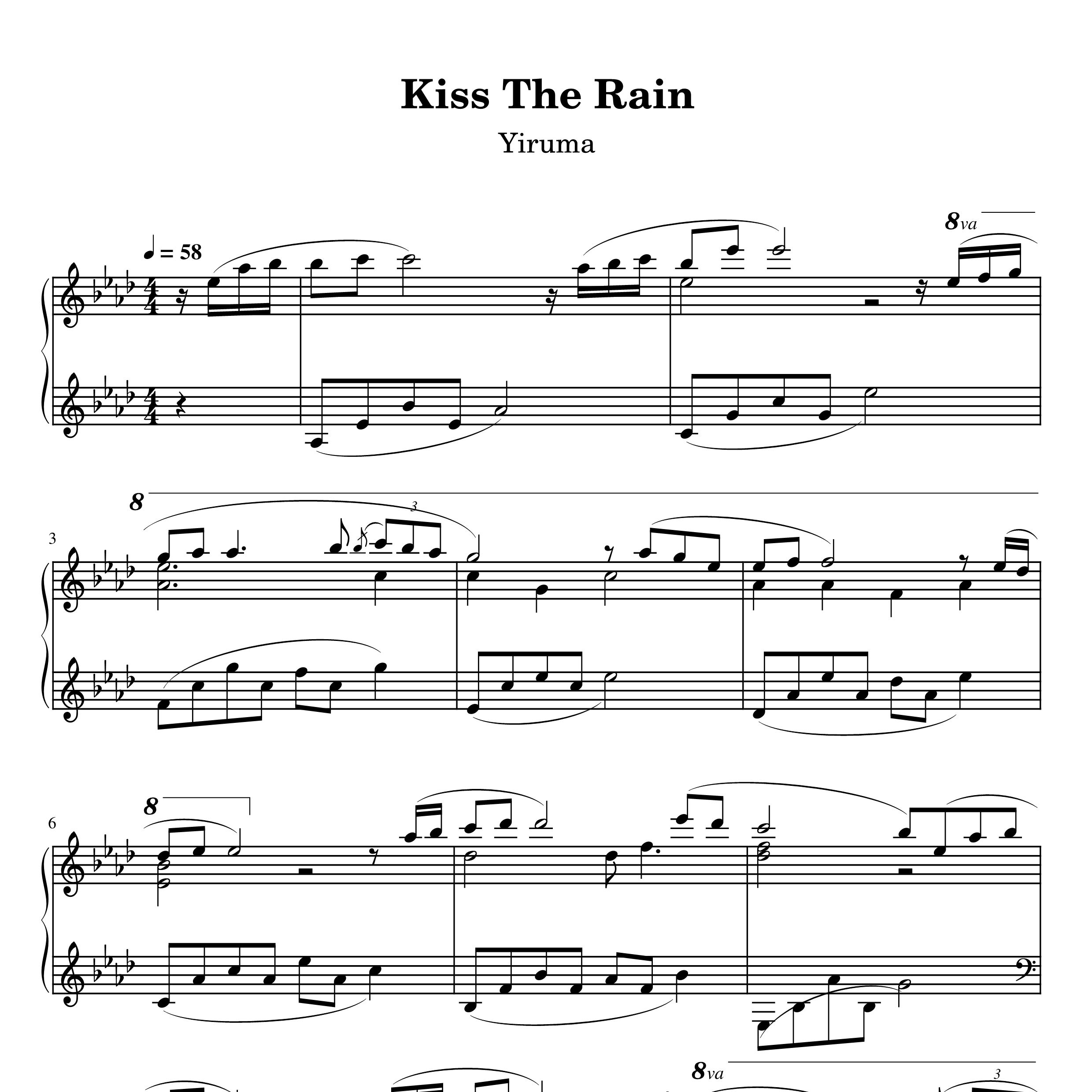 Kiss The Rain钢琴谱