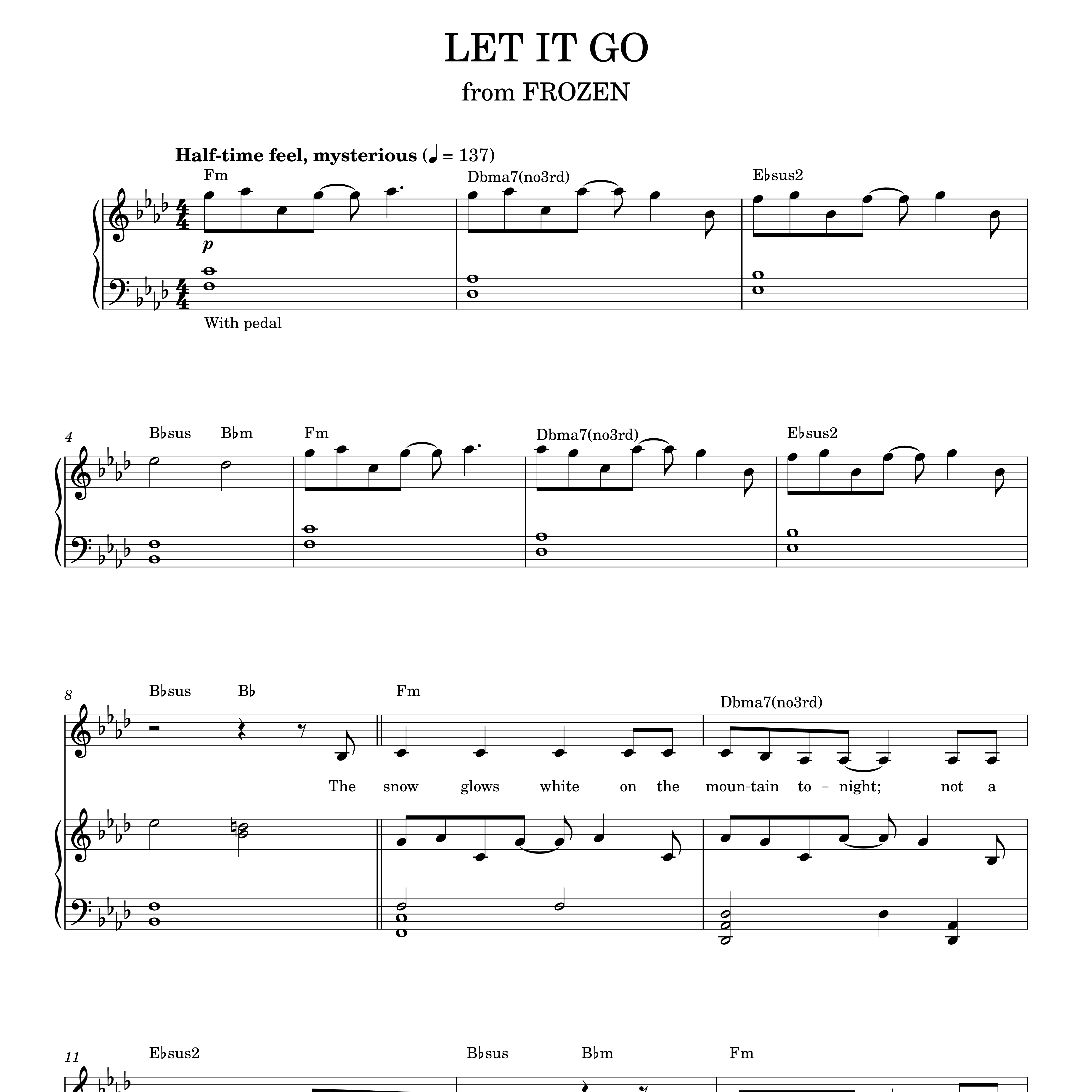 Let It Go其他曲谱