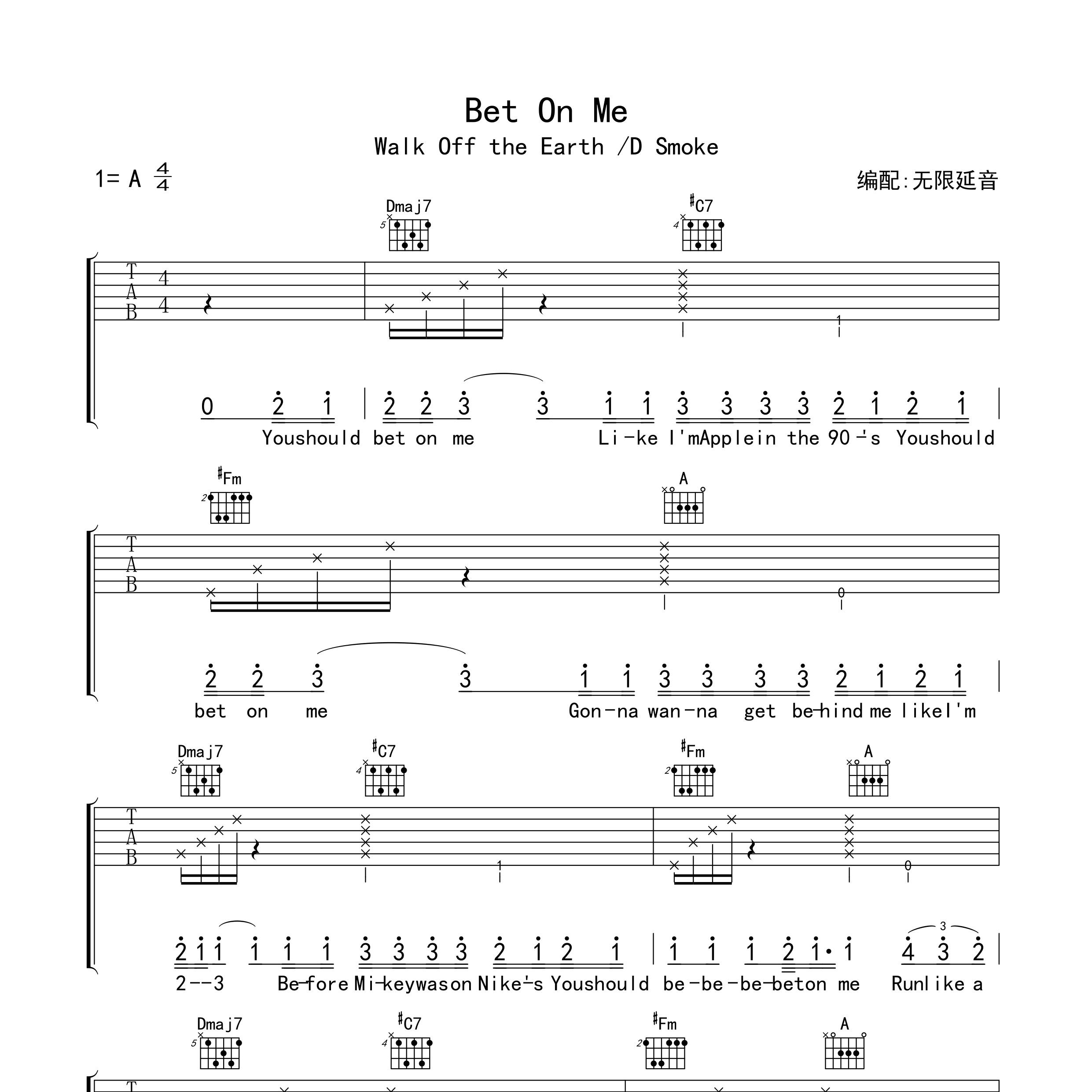 Bet On Me吉他谱